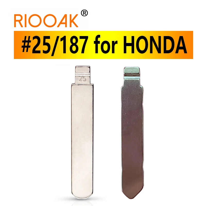 

5pcs Uncut Blade #25 #187 HON66 Replacement Metal Blank Car Key For Honda Civic Accord CR-V XR-V City HRV Venzel Jade