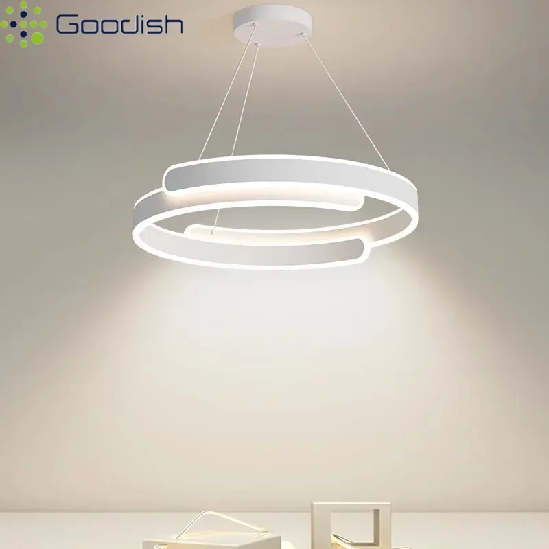 Industrial Minimalist High-end Atmospheric Circular Ring LED Pendant Lights Lustre Lamps for Living Room Decoration Chandeliers