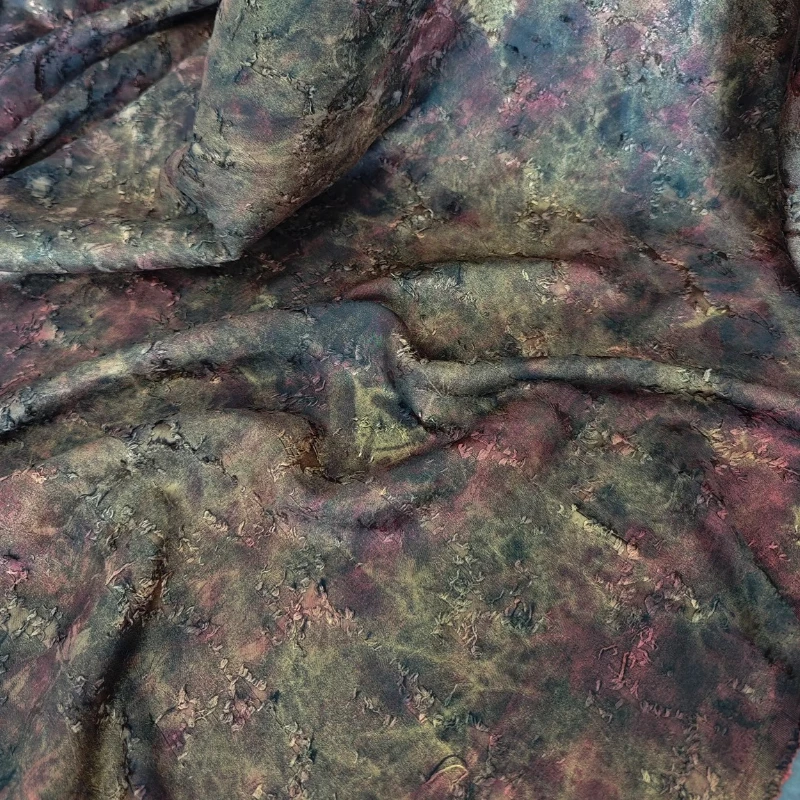 

Wine Red Distressed Rusty Designer Creative Top Pants Film Dress Costume Curtains Fabric Handmade Sewing Home Crafts Material