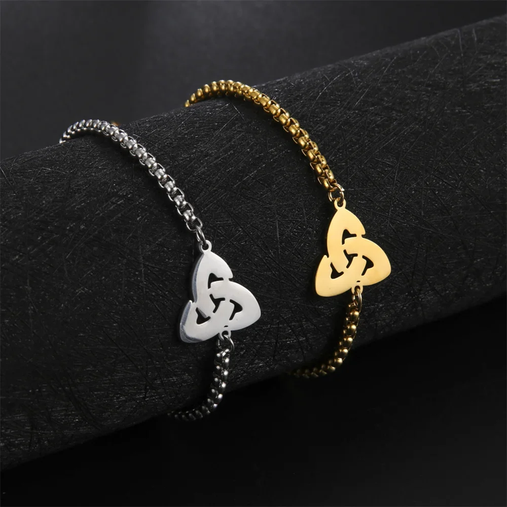 Skyrim New Stainless Steel Celtics Knot Triquetra Trinity Charm Ankelts Witch Knot Foot Chain Ankel Bracelet on the Leg Jewelry