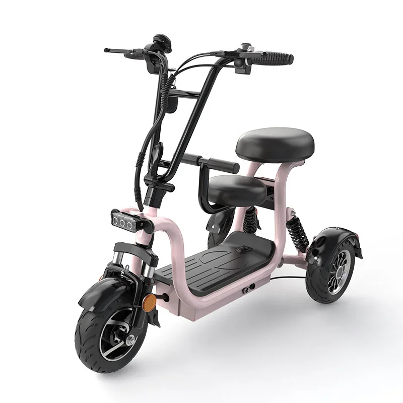 Mini Tricycle Électrique Pliant avec Siège Enfant, 3 Roues, 400W 48V