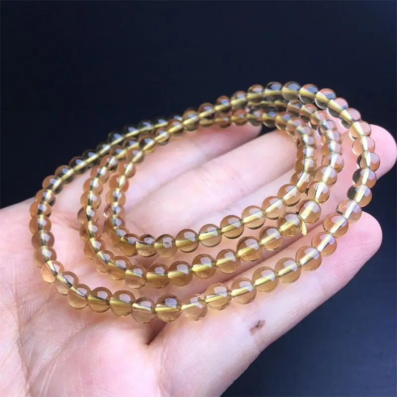 

3/4,5 мм натуральный кристалл кварц цитрин браслет из бисера ручной работы для женщин целебный драгоценный камень кристалл нить для влюбленных подруги ювелирные изделия