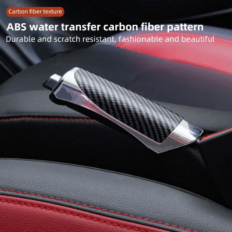 Universal Car Handbrake Grips Hand Brake Cover Protection Cover Carbon Fiber Parking Brake Decoration Shell Interior Accessories