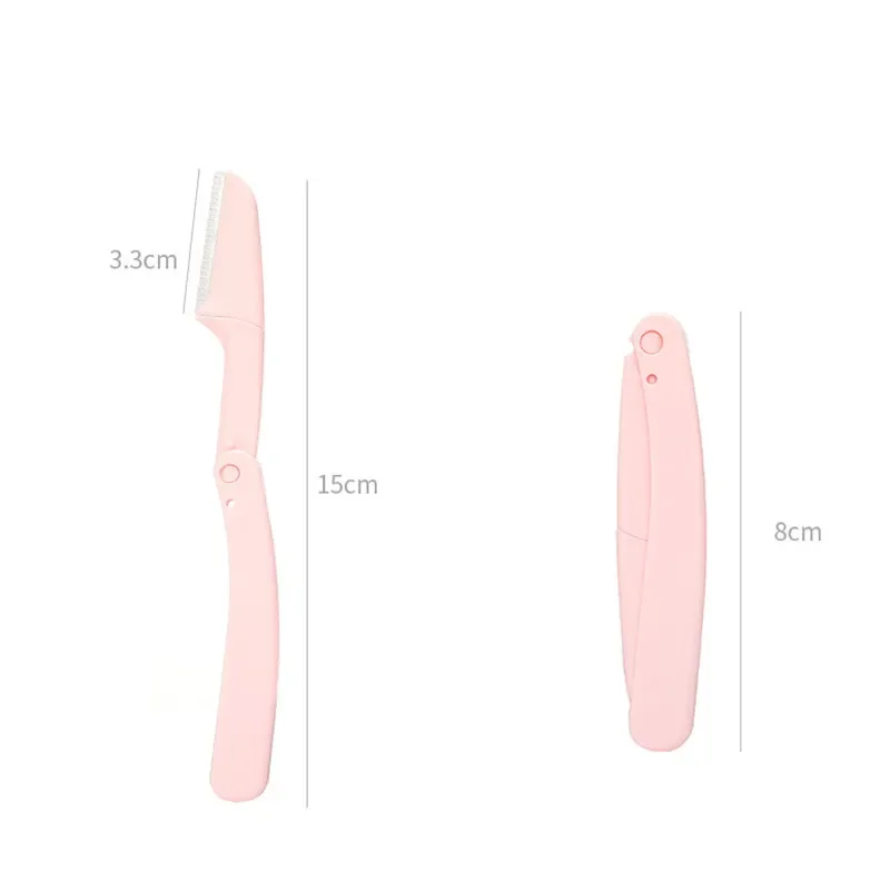 3PCS Foldable Handle Eyebrow Trimmer Razor Facial Hair Body Remove Safe Razor Shaver Blade Eyebrow Trimmer Woman Makeup Tools