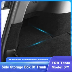 Rear Trunk Organizer with Lids Side Storage Box For Tesla Model Y 2021 2022 Waterproof Odorless Garbage Bins Car Accessories