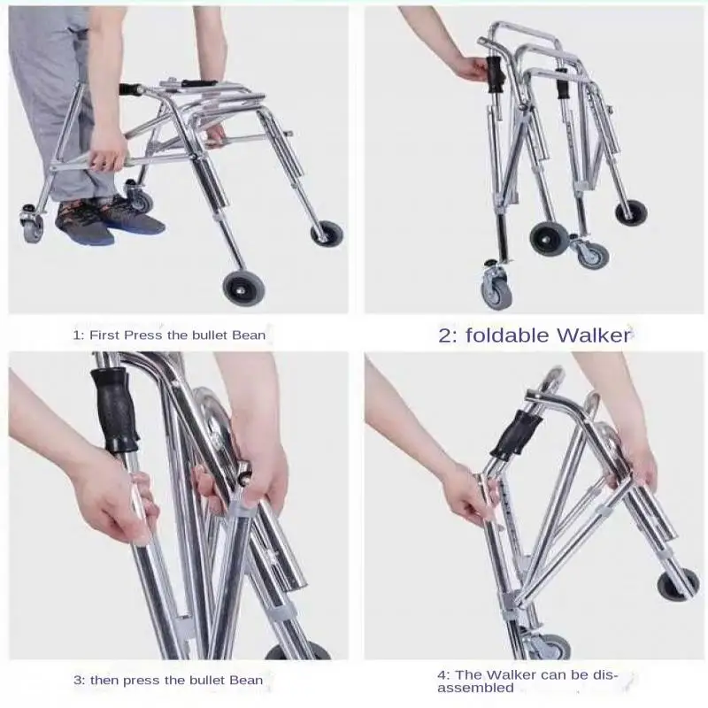 Cerebral Palsy Children Walking Aid Hemiplegic Lower Limb Rehabilitation Training Foldable Thickened Aluminum Alloy Walker