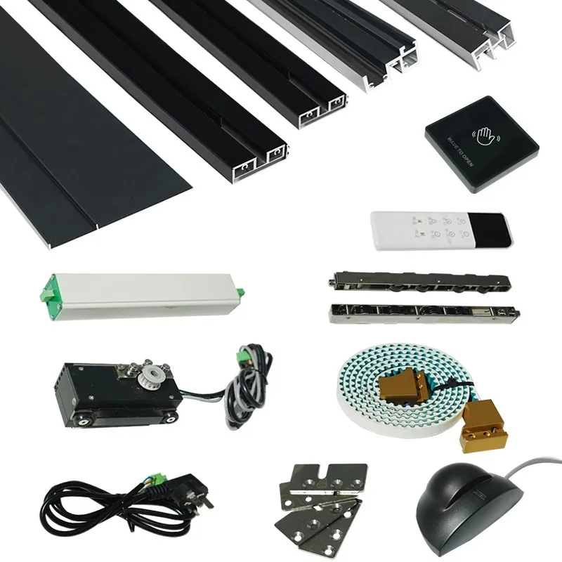 

Electric ghost Wooden Glass Invisible track Remote control Induction Side hanging rail Translation sliding door Hardware