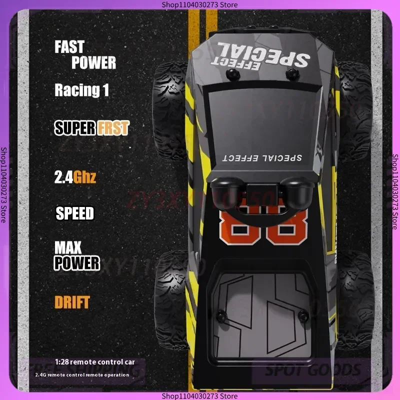 سيارة جديدة 2.4G تعمل بالتحكم عن بعد مع التصوير الجوي 1:28 لعبة التقاط التسلق عالية السرعة على الطرق الوعرة تكنولوجيا سوداء متقدمة