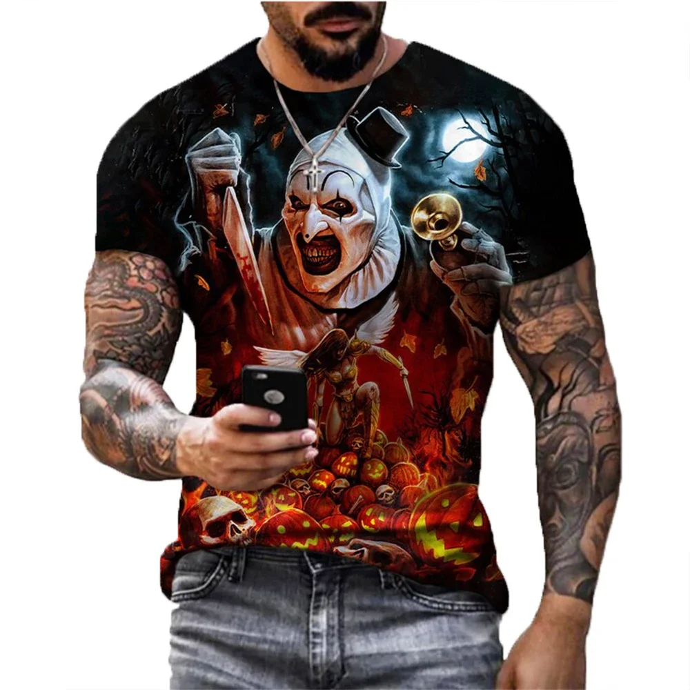 2023 Fashion 3D T Shirt For Men Joker Print  Casual O-neck Short Sleeve Tees Funny Hip Hop Anime Harajuku tops