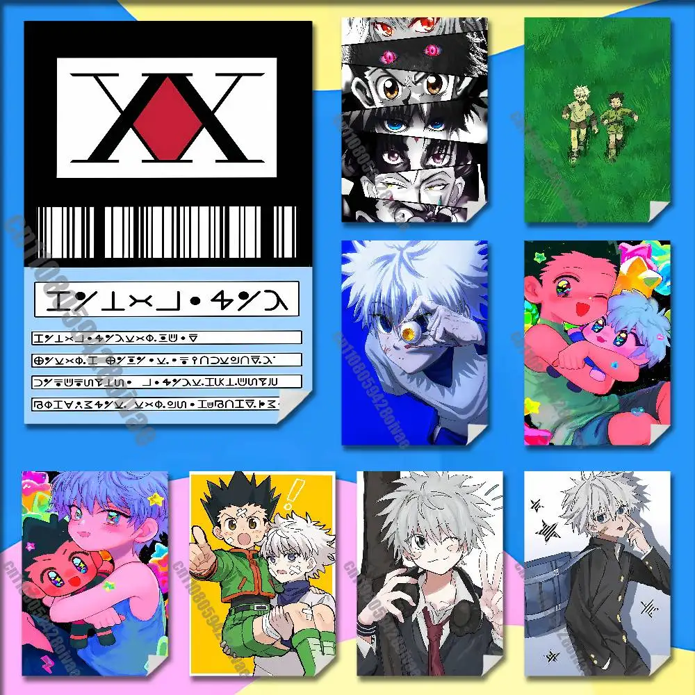 

H-Hunter Licence Killua Gon Poster Sticker For Bars 40x60cm Self-adhesive Ornament Collectibles Playbill Cover