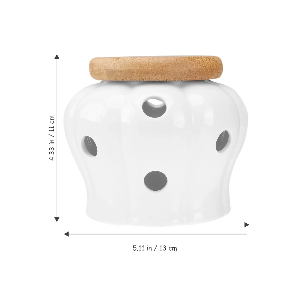 Ceramic Storage Jar Round Lemon Freshness Jar Kitchen Storage Containers with Cover Keeper Ceramic Jar for Garlic Storage Onion