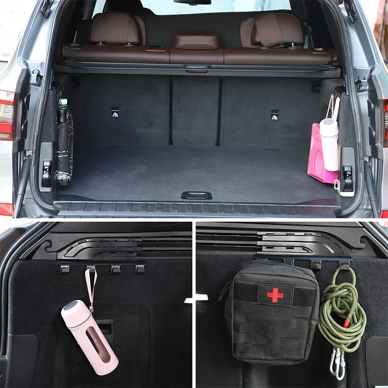 Für BMW X5 G05 2019 + Kofferraum Sonnenschutz Slot Haken ABS Kunststoff Schwarz Innen Modifikation Zubehör 2 Stücke