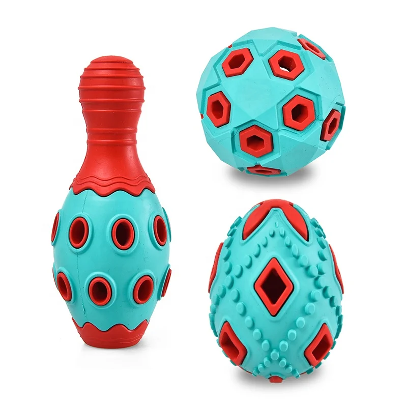 

Petstar New Design Interactive Fetch Toss Molar Durable Rubber Bell Ring Ball Chew Dog Pet Toy