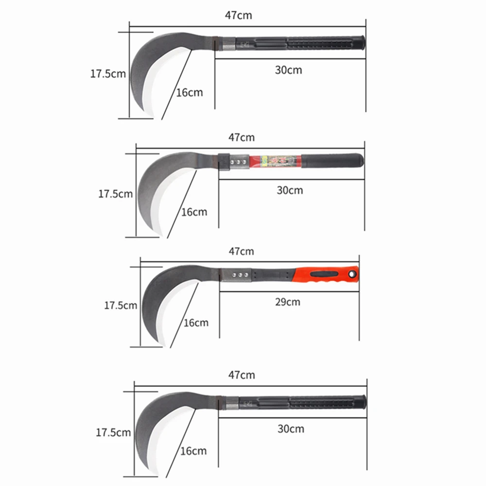 Imagem -06 - Fice de Aço de Manganês para Jardim Agrícola Ferramenta de Mudas Anti-slip Handle Colheita de Arroz Lâmina Afiada Faca Aberta de Ervas Daninhas