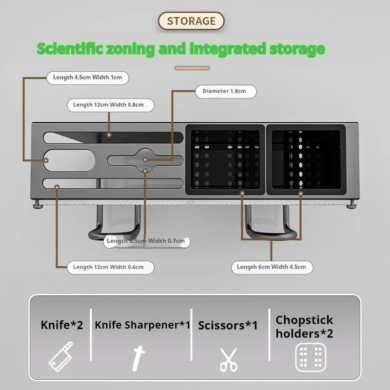 New Kitchen Organizer-Knife Block Holder, Utensil & Cutlery Caddy, Space-Saving Accessories Kitchen Accessories Organizer