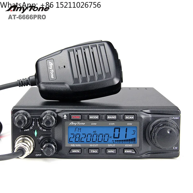 2024 Upgrade Anytone Original AT-6666PRO 80Watt AM FM SSB CB Radio High Quality Truck Car CB Transceiver Radio for Communication