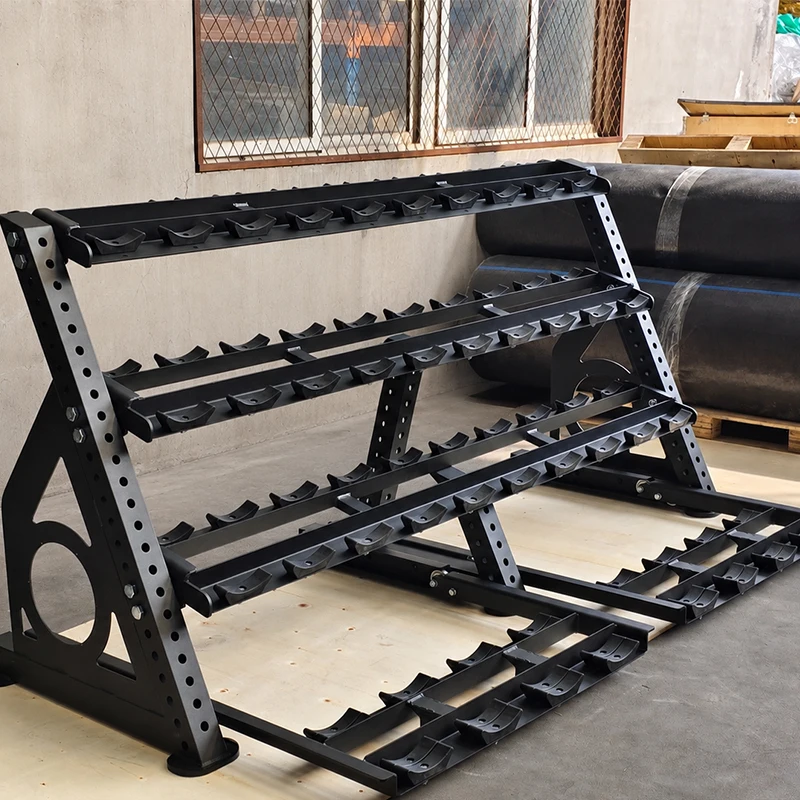 2026 Heavy Duty 4 Tiers Dumbbell Storage Rack 19 Pairs Portable Expandable Stable and Strong Drawer Slidespromote sales