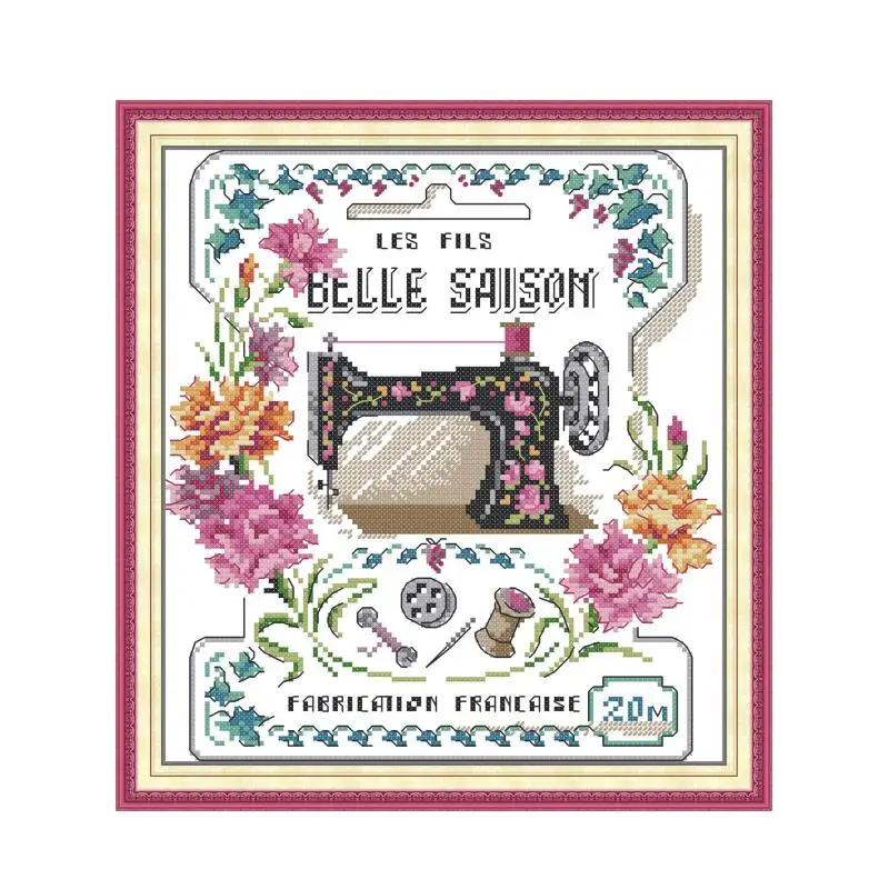 

Швейная машина, набор для вышивки крестом, мультфильм, 14 карат, 11 карат, принт, холст, стежки, вышивка, сделай сам, рукоделие ручной работы