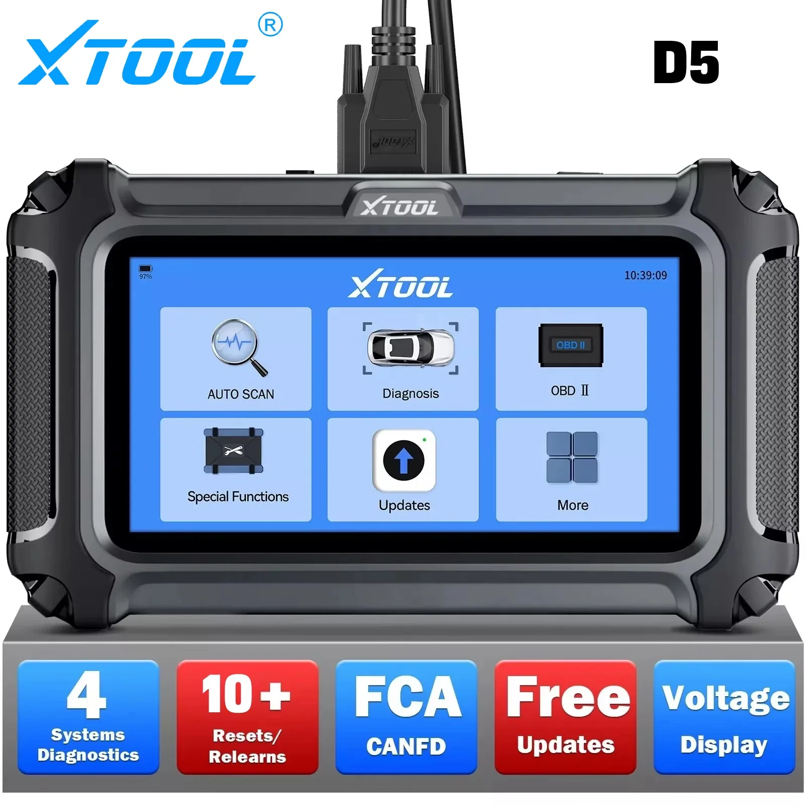 XTOOL D5 Scanner automobilistico ABS SRS Motore AT System Scanner 10 Reset Servizio Scanner OBD2 Aggiornamento gratuito a vita