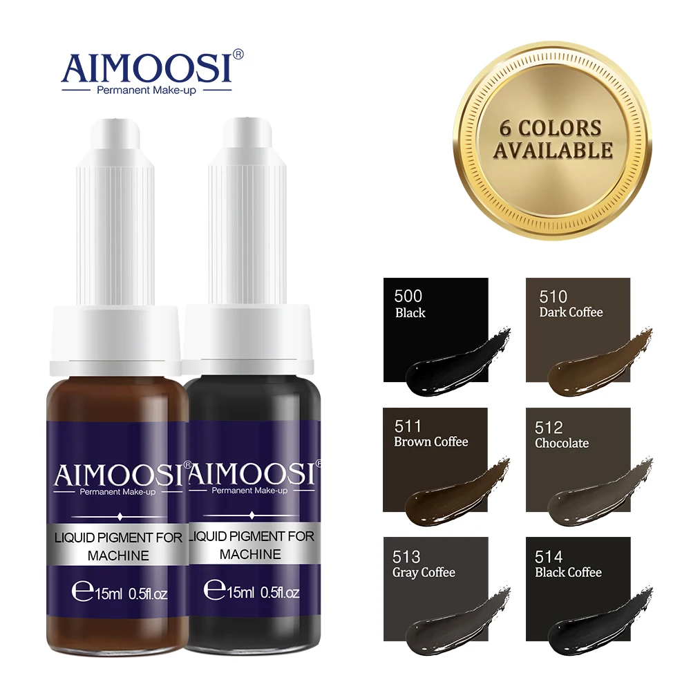 

AIMOOSI Permanent Makeup Pigments for Eyebrows 15ml Professional Microblading PMU Ink Eyebrow Tint for Airbrush Tattoo Inks