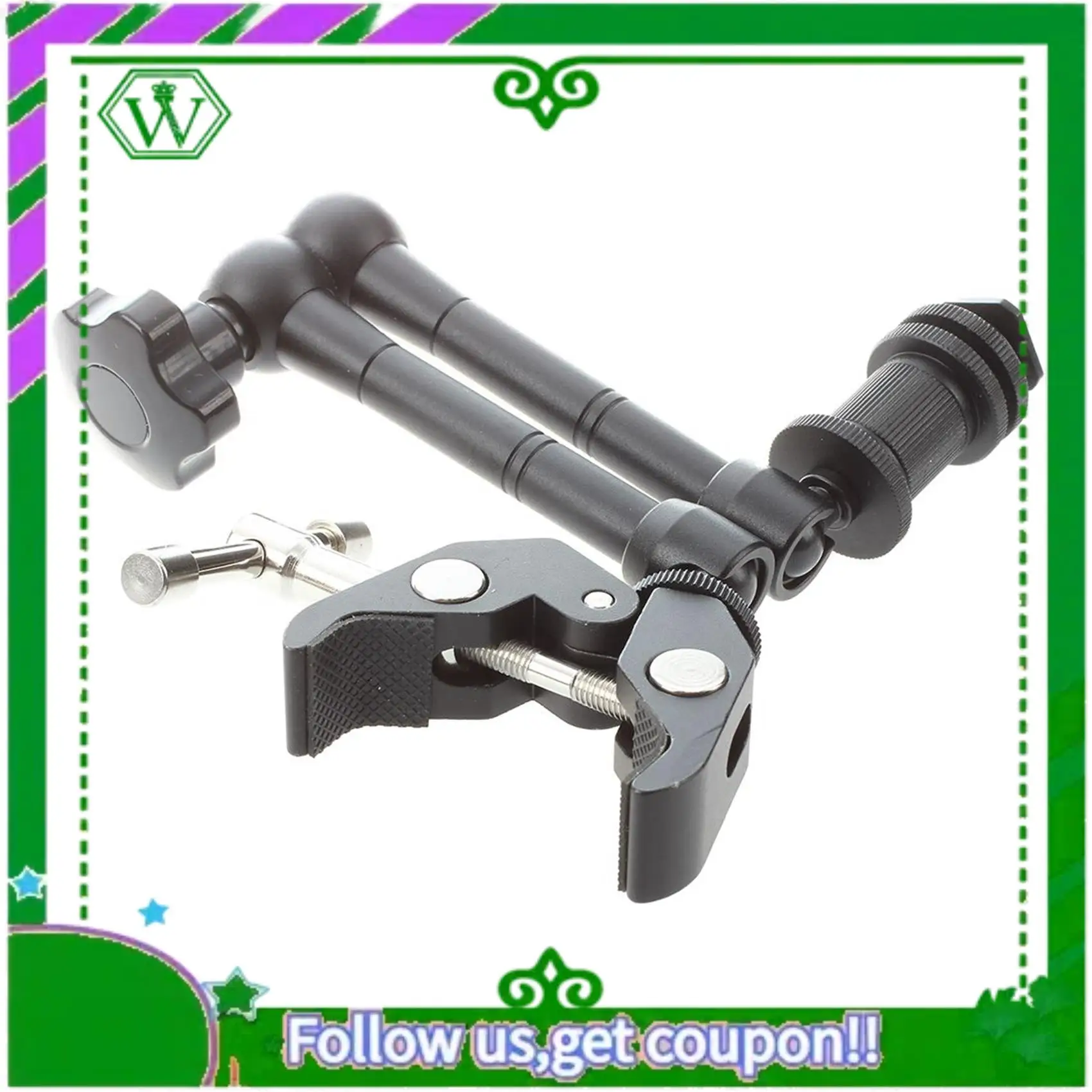 

Reliable-1Pcs 11 Inch Friction Articulating Magic Arm + Clamp & 1Pcs Aluminium Alloy Mini Ball Head 1/4 Inch Mount