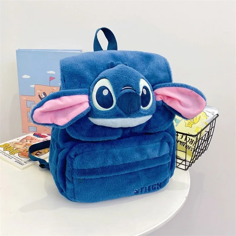 

New Cartoon Stitch Plush Backpack Cute Angel Highly Attractive Outdoor Leisure Shoulders Bag Portable Student Schoolbag Gifts