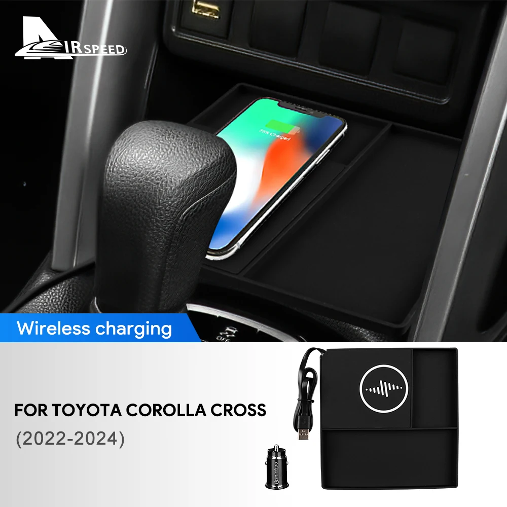 

15W Car Wireless Charger For Toyota Corolla Cross Hybrid 2022 2023 2024 2025 Mobile Phone Fast Charging Holder PVC Accessories