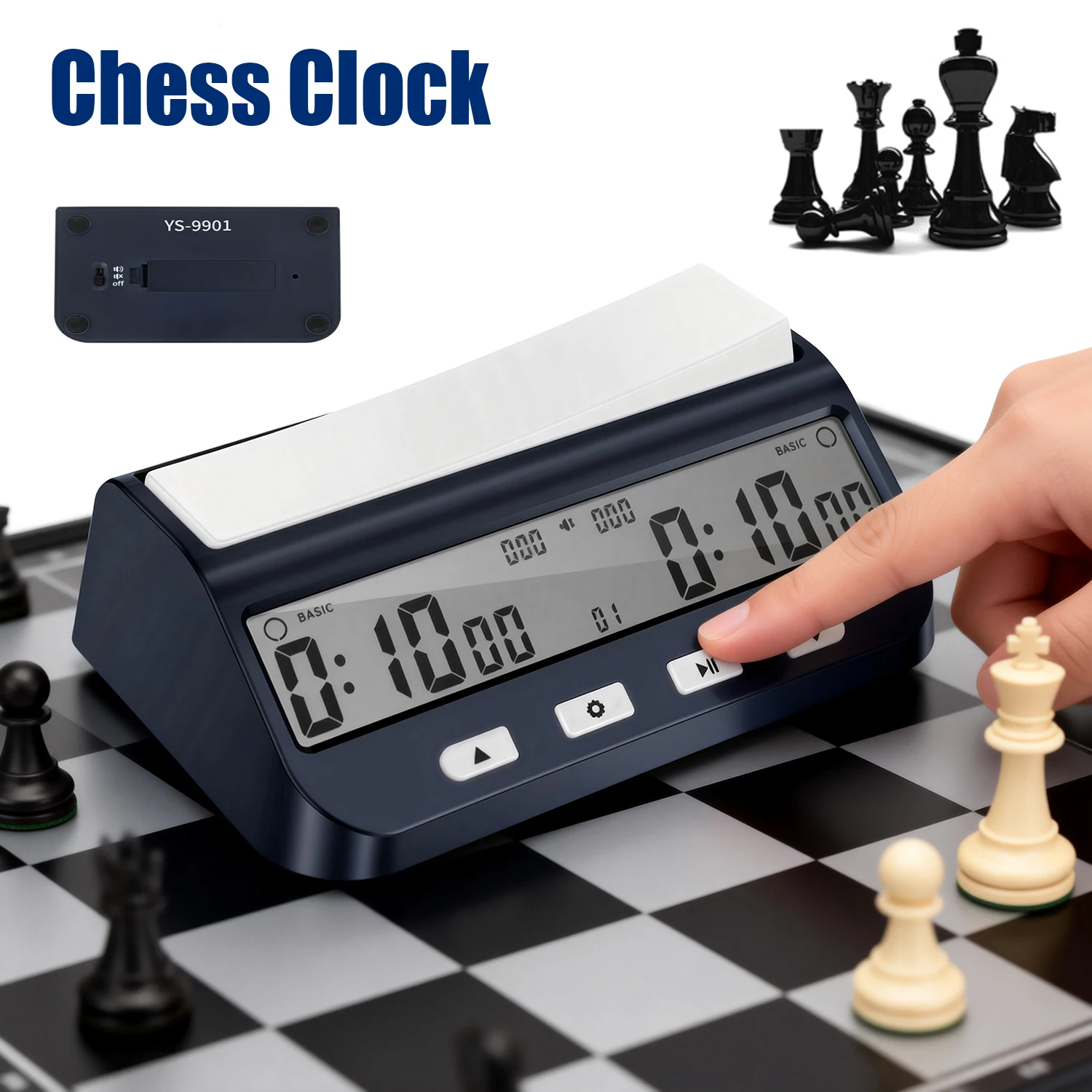 

Цифровые шахматные часы-таймер: портативный таймер для настольных игр и шахмат с функцией бонуса и отложенного отсчета