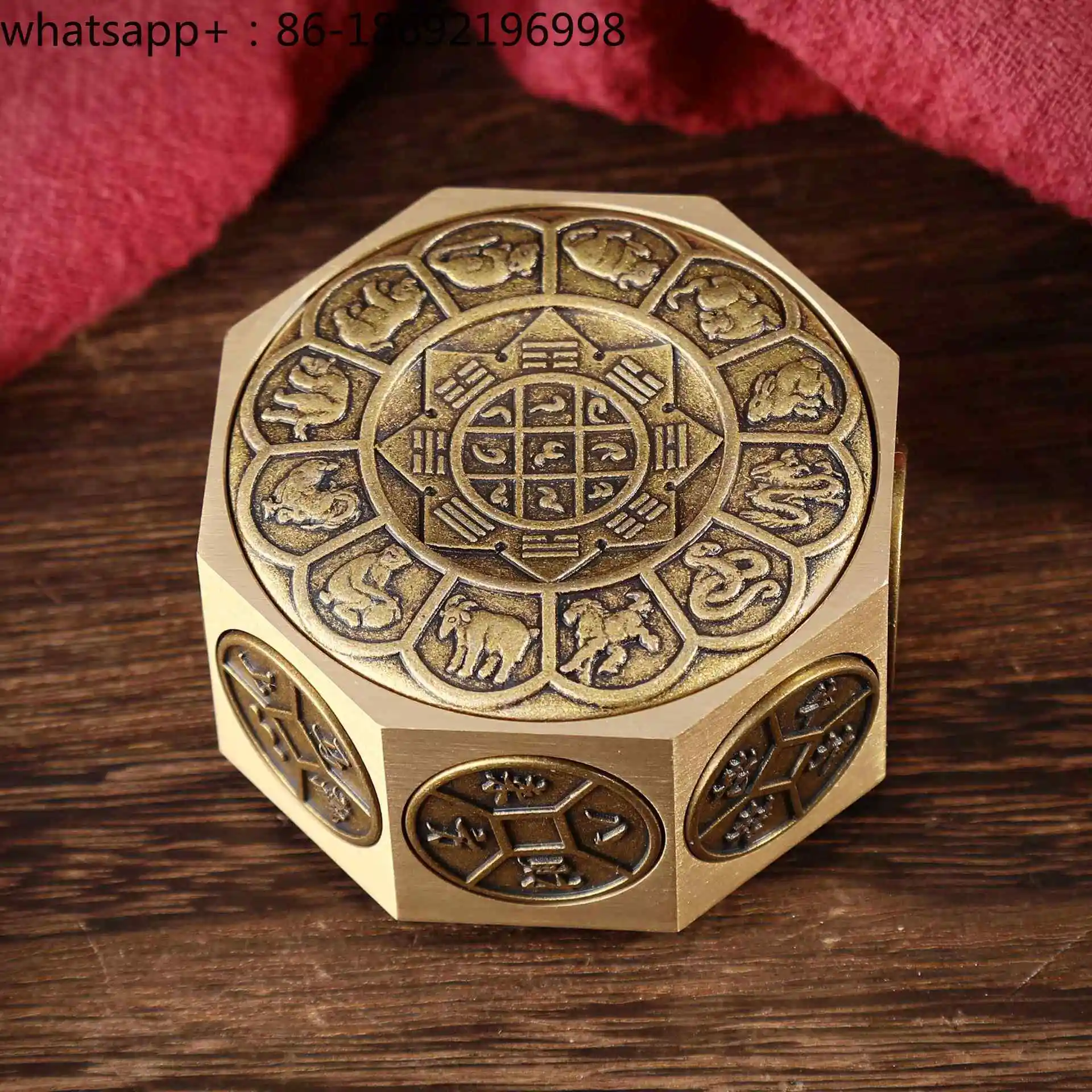 Copper Ornaments Copper Handicrafts Hand Handle Pieces Turn Eight Sides and Ten Sides
