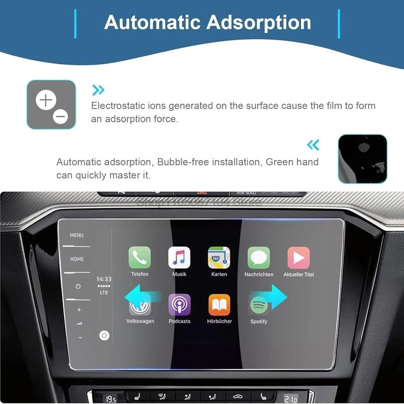 الزجاج المقسى ل Volkswagen VW T-Roc 2018-2024 سيارة المعلومات والترفيه نظام تحديد المواقع والملاحة شاشة T Roc اكتشف ملحقات الوسائط