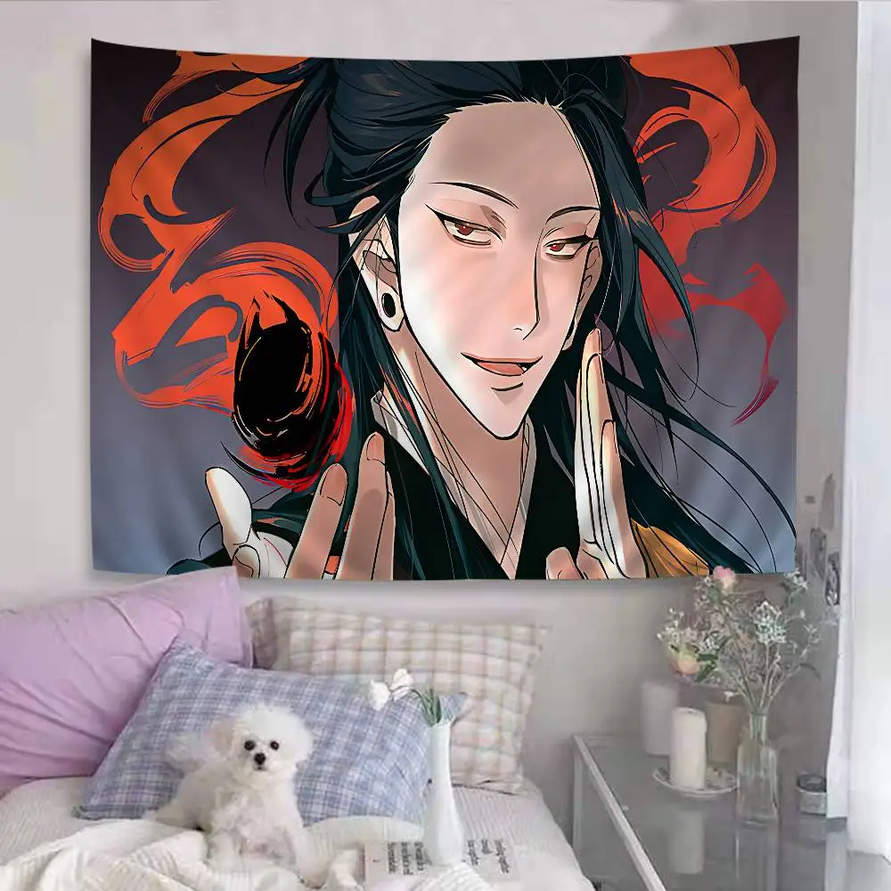 Jujutsu Kaisen Geto Suguru Printed Large Wall Tapestry Hanging Tarot Hippie Wall Rugs Dorm Cheap Hippie Wall Hanging