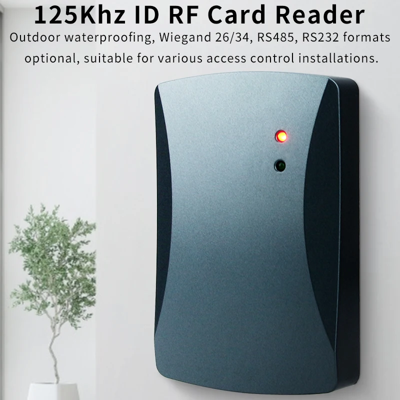 Industrial 125Khz EMID RFID Reader | Wiegand Door Access Head, RS485/RS232 Interfaces, For Residential and Commercial Use