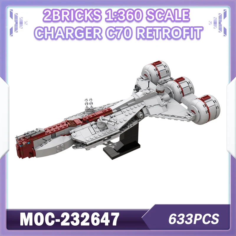 

633PCS MOC-232647 2bricks 1:360 Scale Charger C70 Space War Retrofit Building Block Model Brick Set Creative Gifts Collectibles