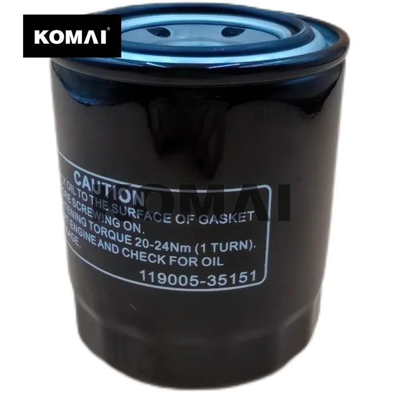 

Масляный фильтр KOMAI 119005-35151 для гусеничных экскаваторов KOMATSU PC20 PC25 PC27 PC28 PC30 PC35 PC38 Подходит для двигателя Yanmar 4TNV98 4TNV8