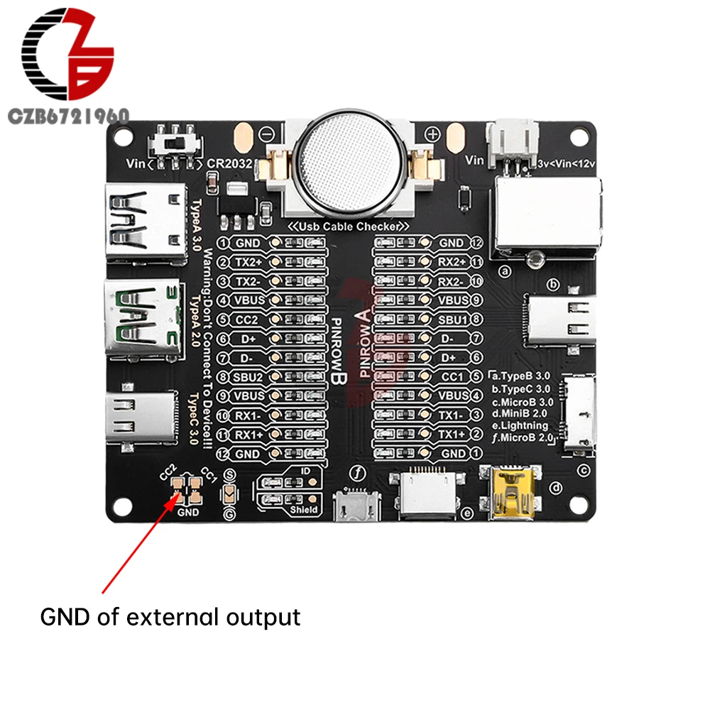 Imagem -04 - Usb Data Cabo Detection Board Verificador de Cabos On-off Switching Tipo-c Micro Usb c Cabo Tester Pcb Curto-circuito