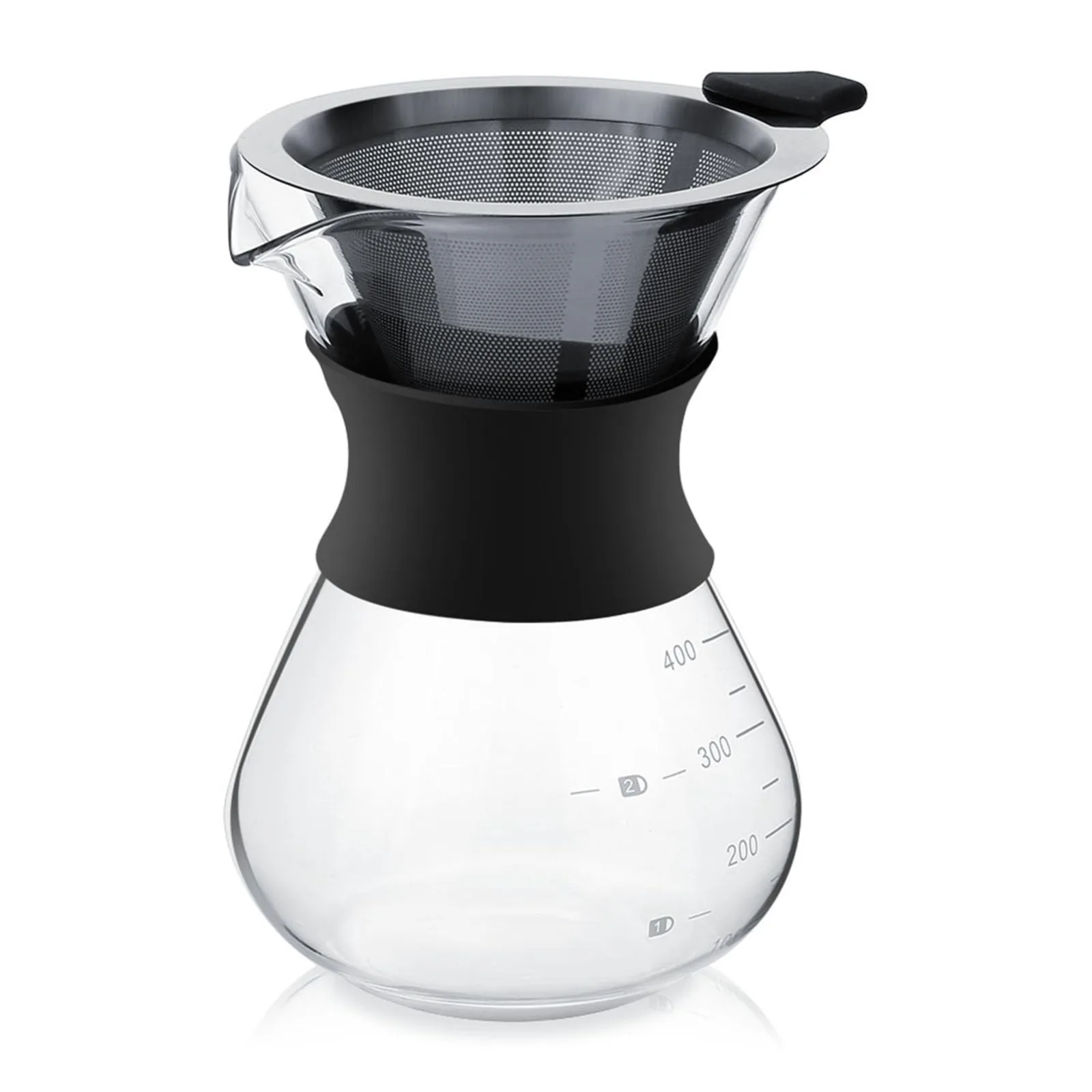 Pour Over Coffee Maker Stainless Steel Dripper Reusable Filter Thermal Insulated Manual Brewer for Home Office Kitchen