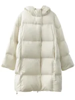 CHIC VEN Women Down Coats Loose New 90 White Duck Down Jacket Medium Long Hooded Female Down Jacket Autumn Winter 2024 5