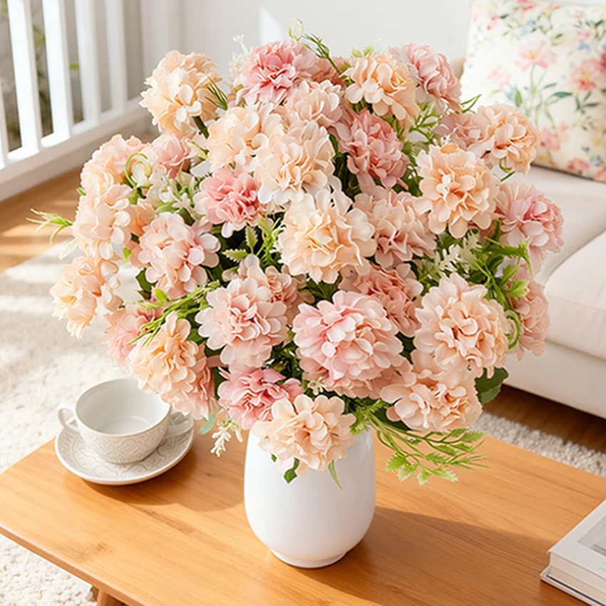 

Artificial Flower 5 Fork Bunch Silk Carnation Ball Simulation Valentine Cheap Home Room DecoraSet Manual Brial Bouquet Diy Gifts