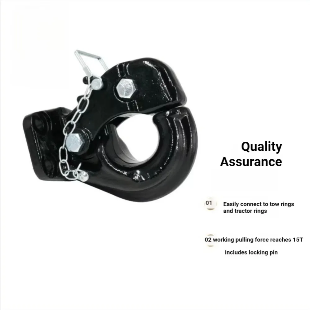 15T Trailer Pintle Hook, Heavy Duty Tow Hook for Truck, Off-road Vehicle, RV Trailer Towing Replacement Accessory