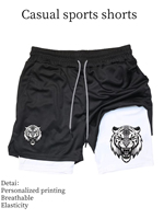 Men's print gym casual sports compression shorts run mesh 2-in-1 sports shorts shorts for men basketball shorts