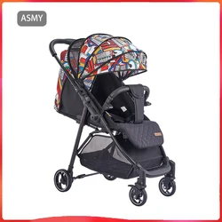 Two-way high landscape baby stroller can sit or lie down lightweight folding baby baby baby children stroller