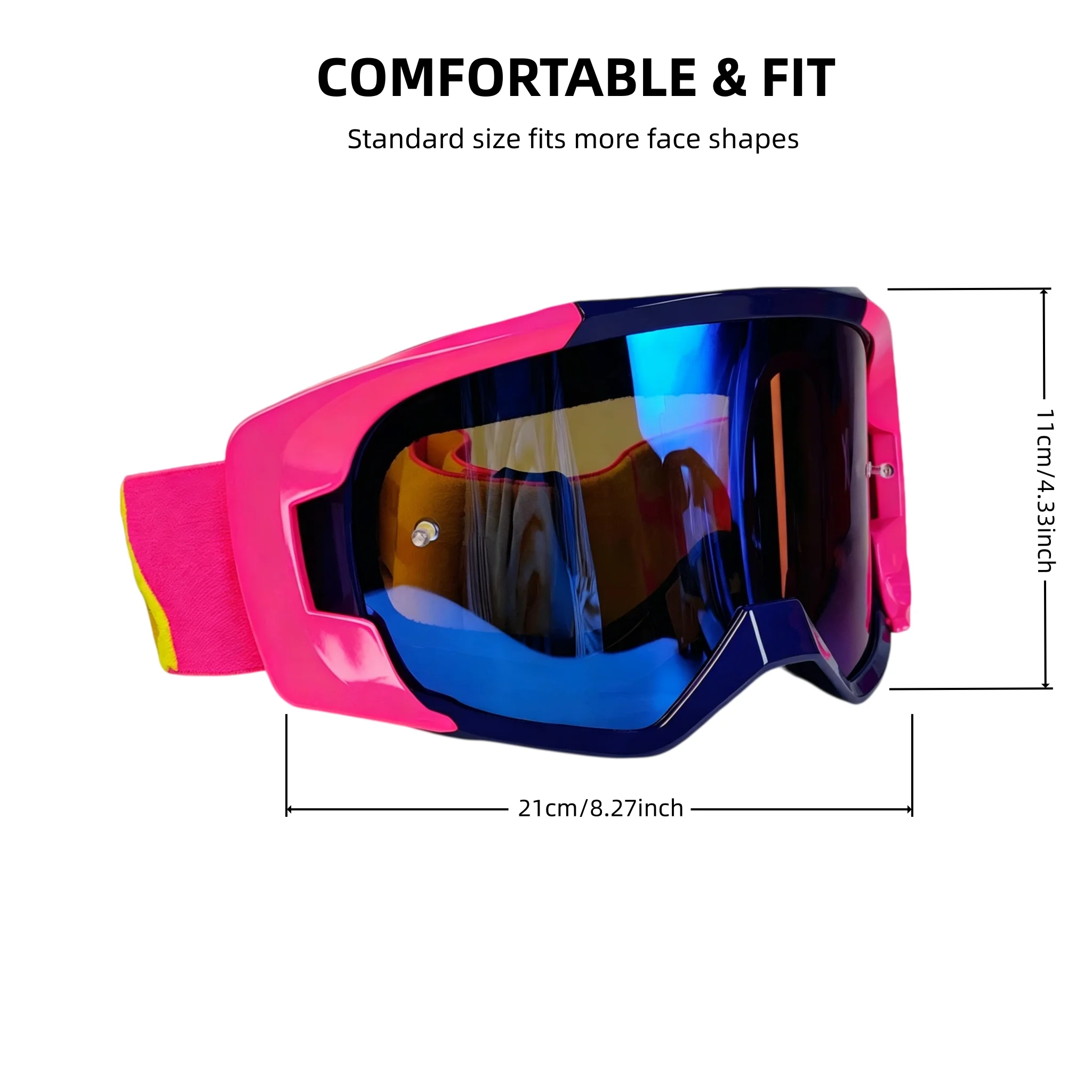 Professional HD Off-Road Motorcycle Goggles Wind-Dust-Resistant UV400 Eyewear for Mountain Biking Skiing Outdoor Sports