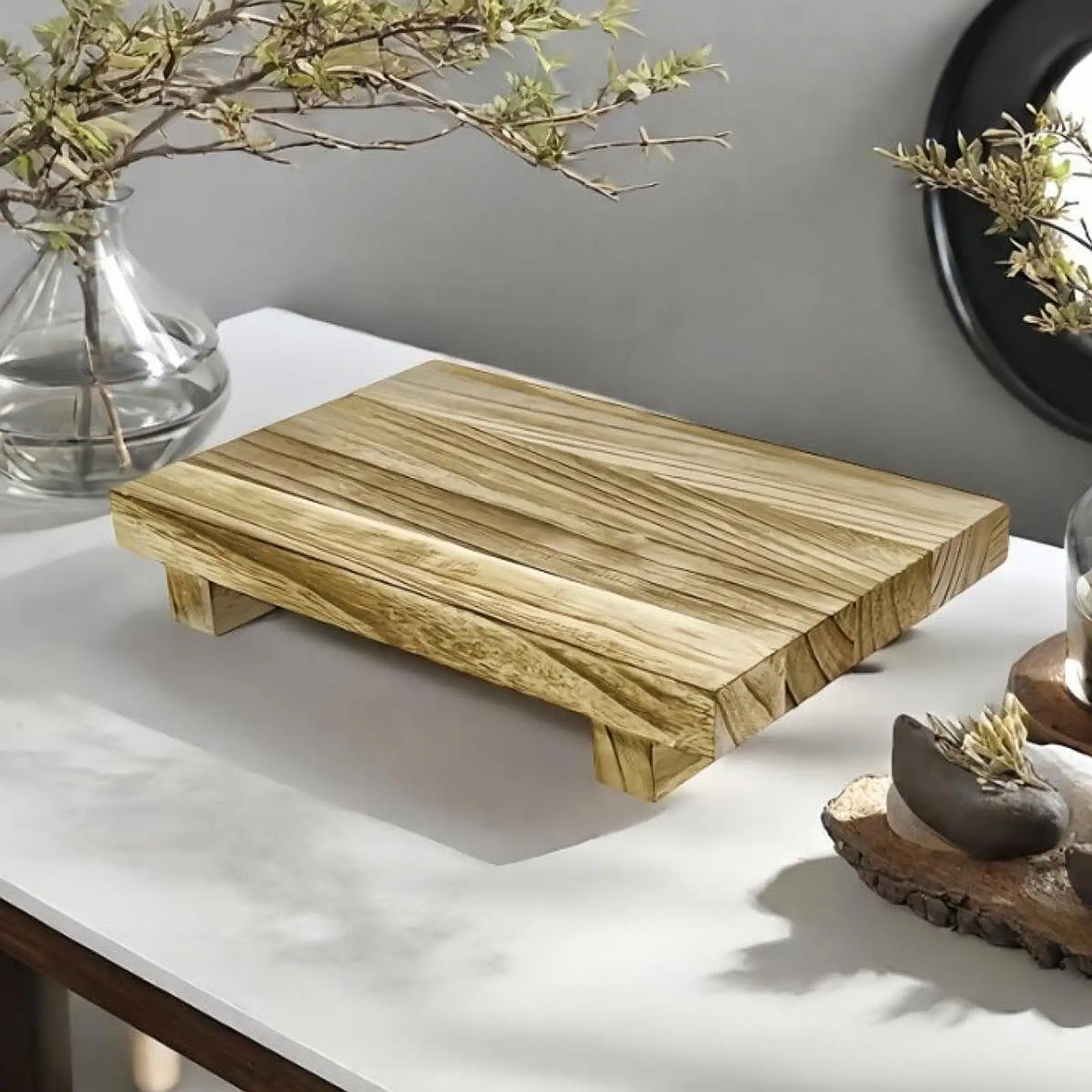 

Деревянная подставка для дисплея, туалетный столик, простой декор, подставка для посуды, органайзер для ванной комнаты для общежития, фермерского дома, гостиной, спальни