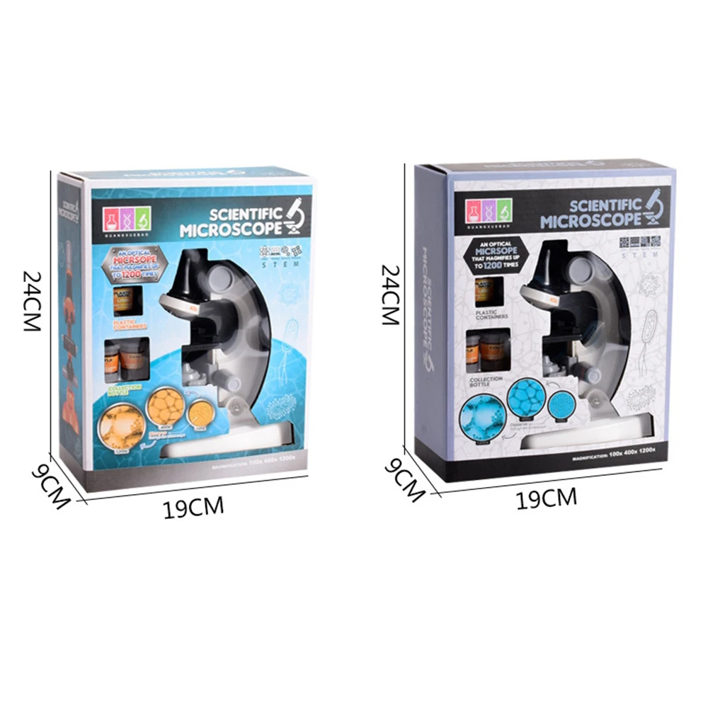 Bambini Microscopio Biologia Lab LED 1200x Kit di esperimenti scientifici scolastici Educazione Giocattoli scientifici Regali per bambini Scienziato