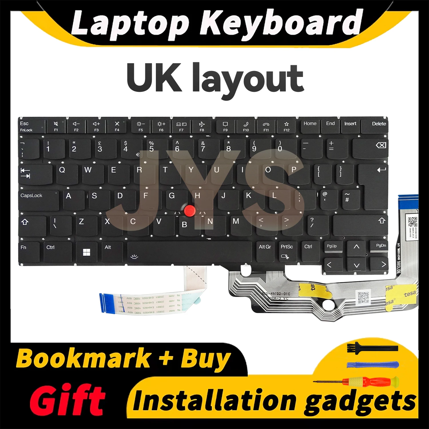 

Suitable for Lenovo ThinkPad T14S Gen4 laptop keyboard with backlit UK layout Black 5M11L59423 5M11L59424 5M11L59422