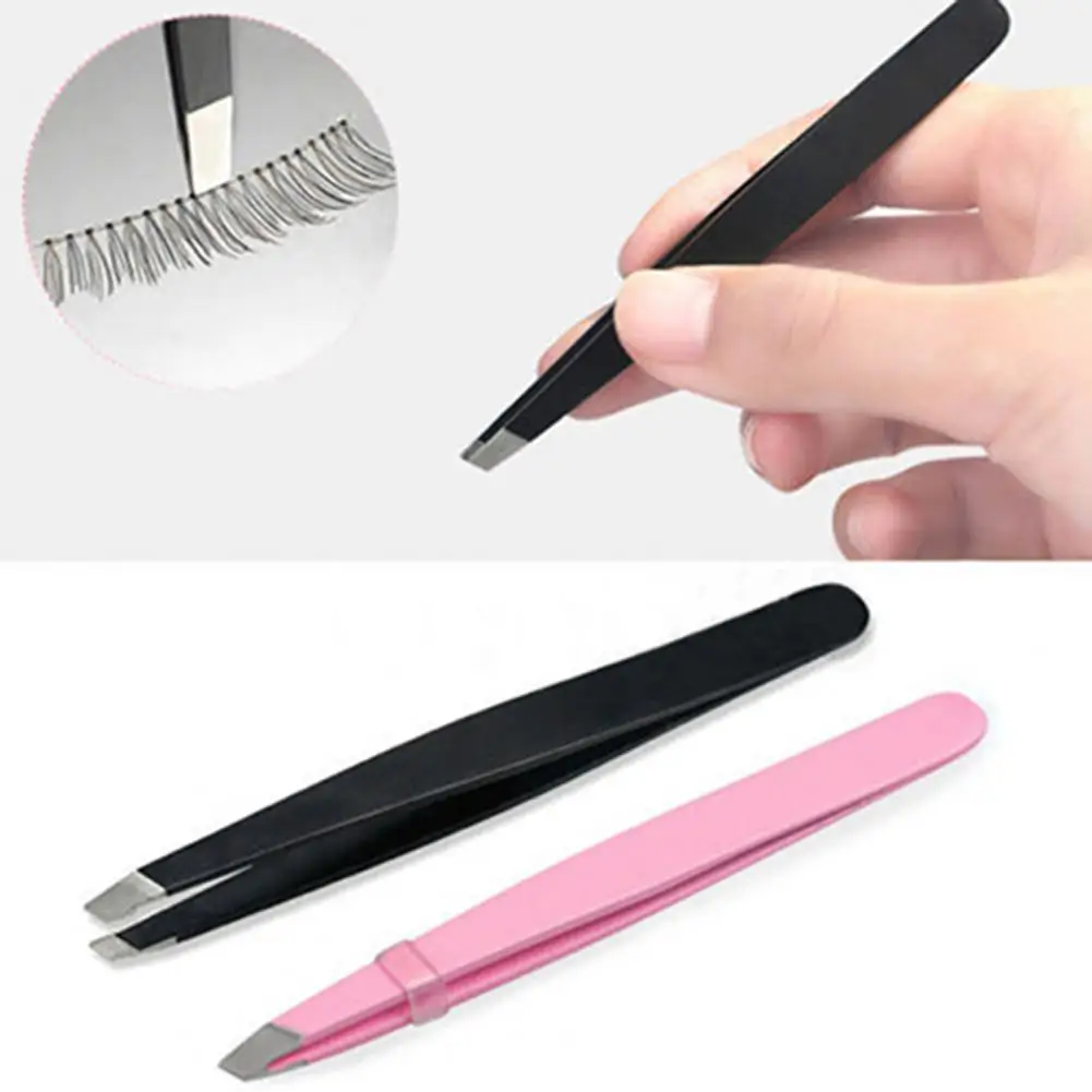 Hair Tweezers Professional Portable Light Slanted Eyebrow Tweezers Tight Beauty Tweezers Stainless Steel Women Eyebrow Tweezer