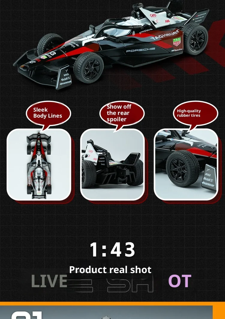 Tsc Speed ​​Card 1:43 Legierungsautomodell Porsche Fe Elektrisches Formel-Rennwagenmodell F1 Ornament Geschenk für Männer – Detail 6