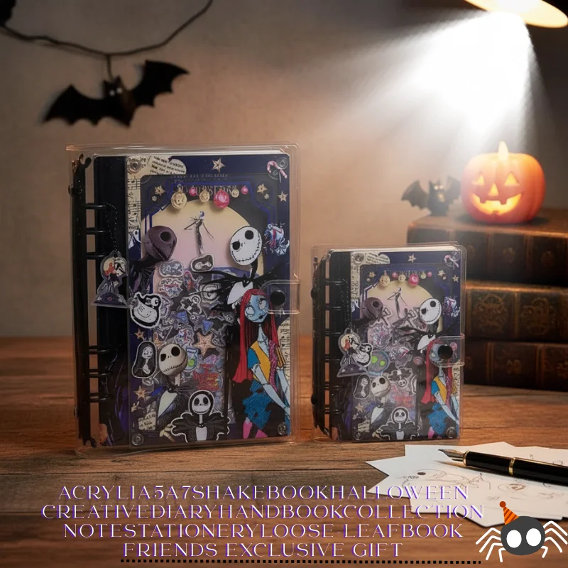 

Acrylic A5 A7 Shake Book Halloween Creative Diary Handbook Collection Note Stationery Loose-Leaf Book Friends Exclusive Gift