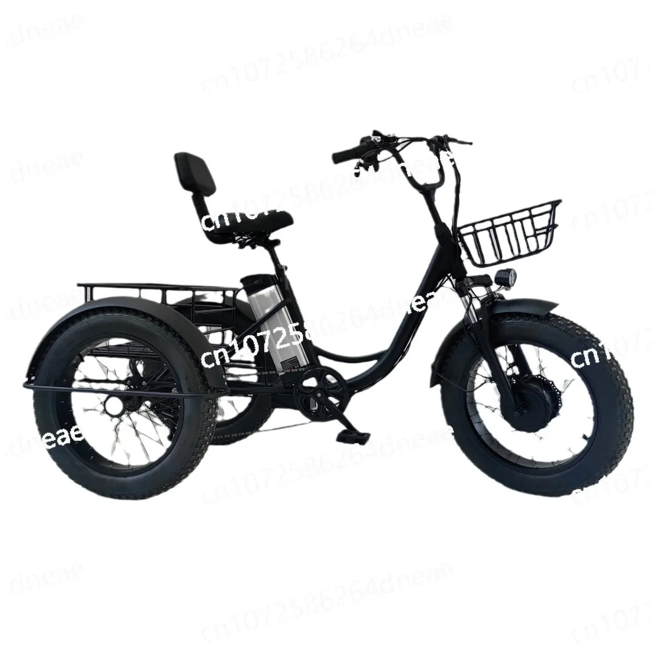 

20 inch fat tire electric pedal tricycle snow lithium battery bike
