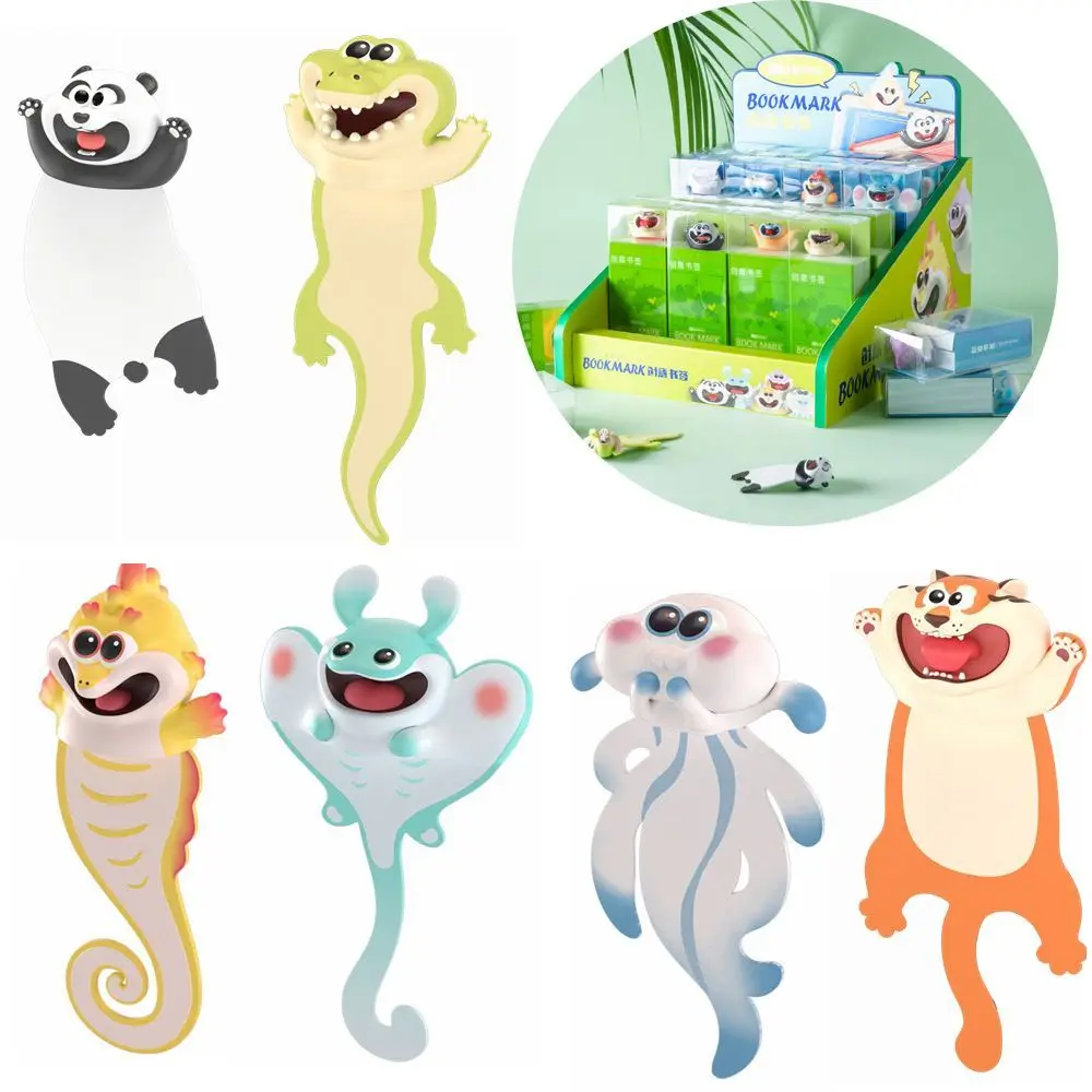 PVC Ocean Series 3D Stereo Marker Animal Bookmark For Books Reading Lovers Sign Book Mark Learning Stationery Gift for Children